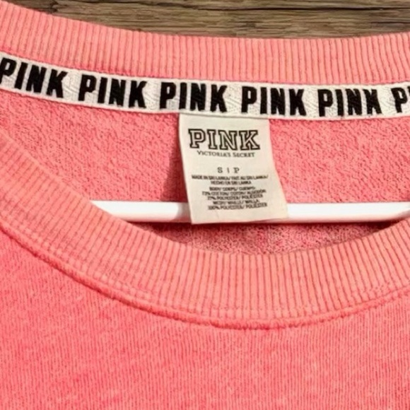 PINK Victoria's Secret Pink Long Sleeve Sweatshirt with Black Mesh - Picture 5 of 5